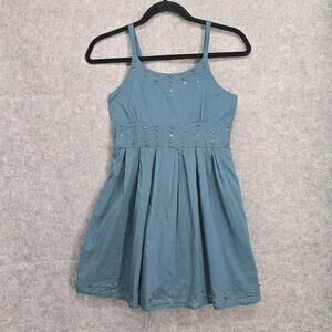 Red Chilli Dress Woman Medium Blue Beaded Sleeveless Lined‎ Adjustable Straps